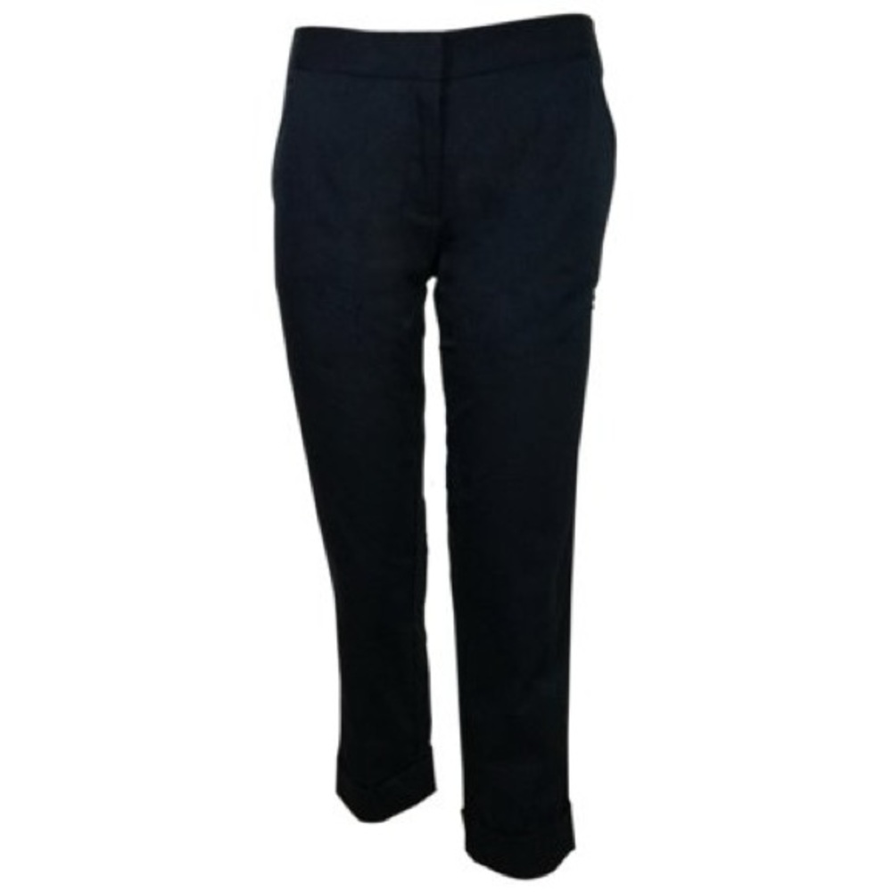 New - Studio M Women's Michela Cotton Cuffed Cropped Pant in Dark Navy